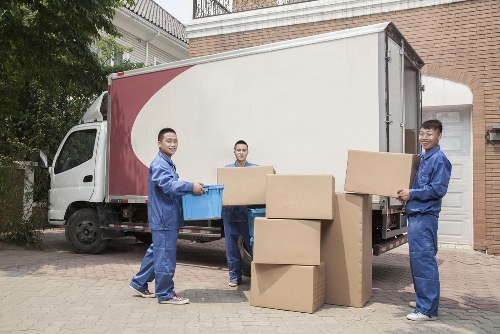 House removal team preparing furniture for a move in Upton Park