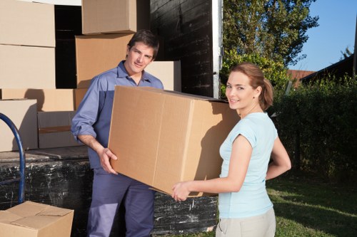 Careful packing of household items for a local relocation